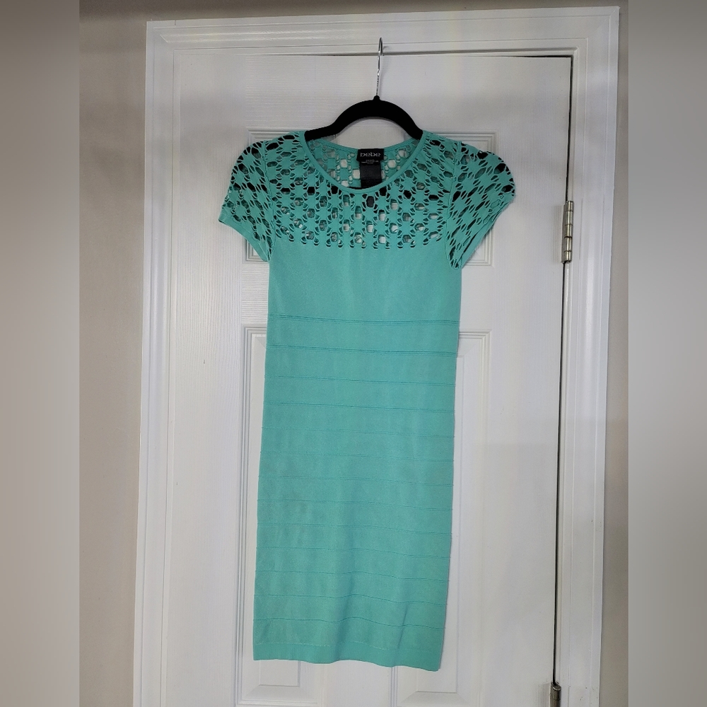 Teal bebe dress